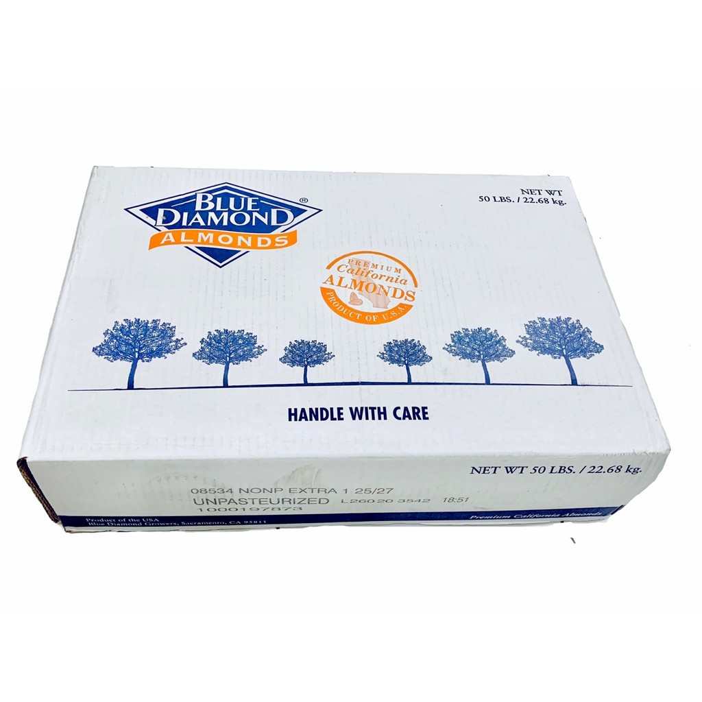 

Almond Mentah Raw Whole Blue Diamond 22,68 kg / 50 lbs (KHUSUS GRAB)