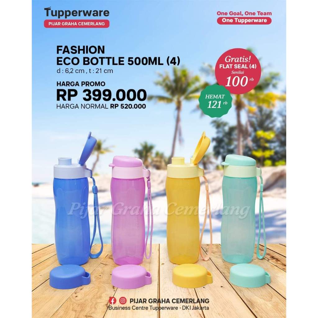 ECO FASION NEW ORI TUPPERWARE/PROMO JANUARI/DISKON TUPPERWARE /BOTOL 500ML /FREETUTUP