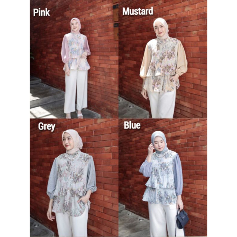 BASIC SHAILA BLOUSE / BLOUSE MUSLIM ATASAN WANITA KEMEJA WANITA FASHION MUSLIM BLOUSE MOTIF ATASAN M