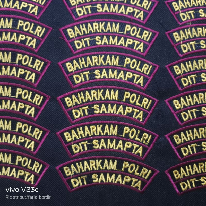 Bed baharkam polri ditsamapta bordir biasa bet baharkam polri ditsamapta logo baharkam bedge baharka