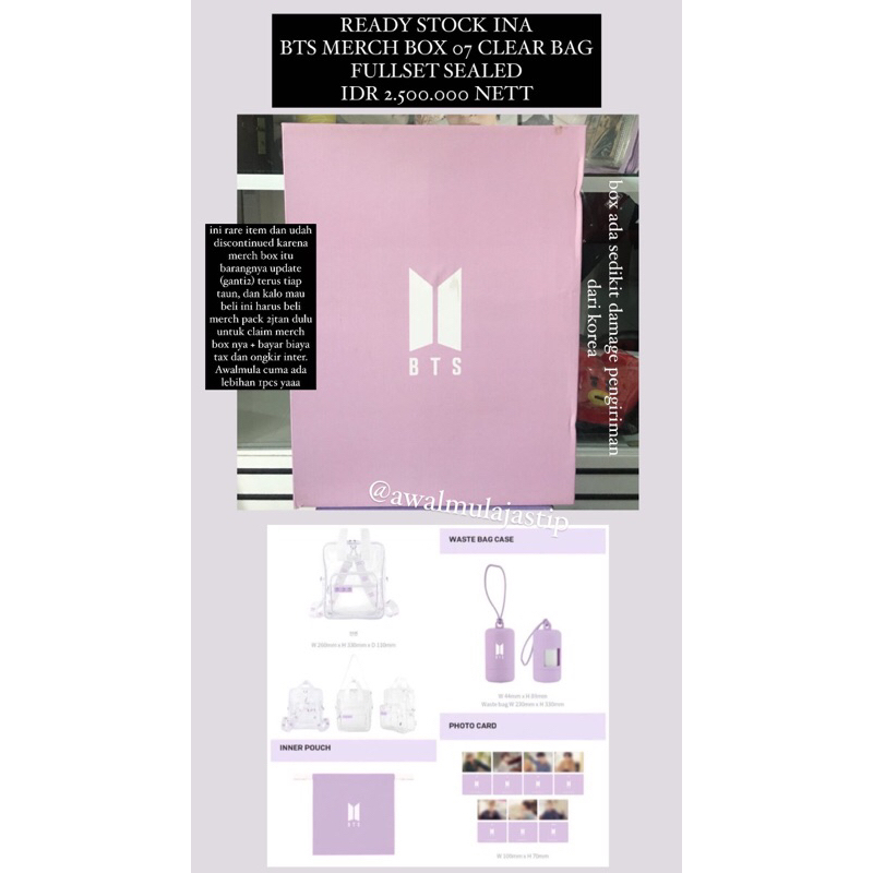 (READY STOCK) OFFICIAL BTS MERCH BOX #07 7 MERCH PACK