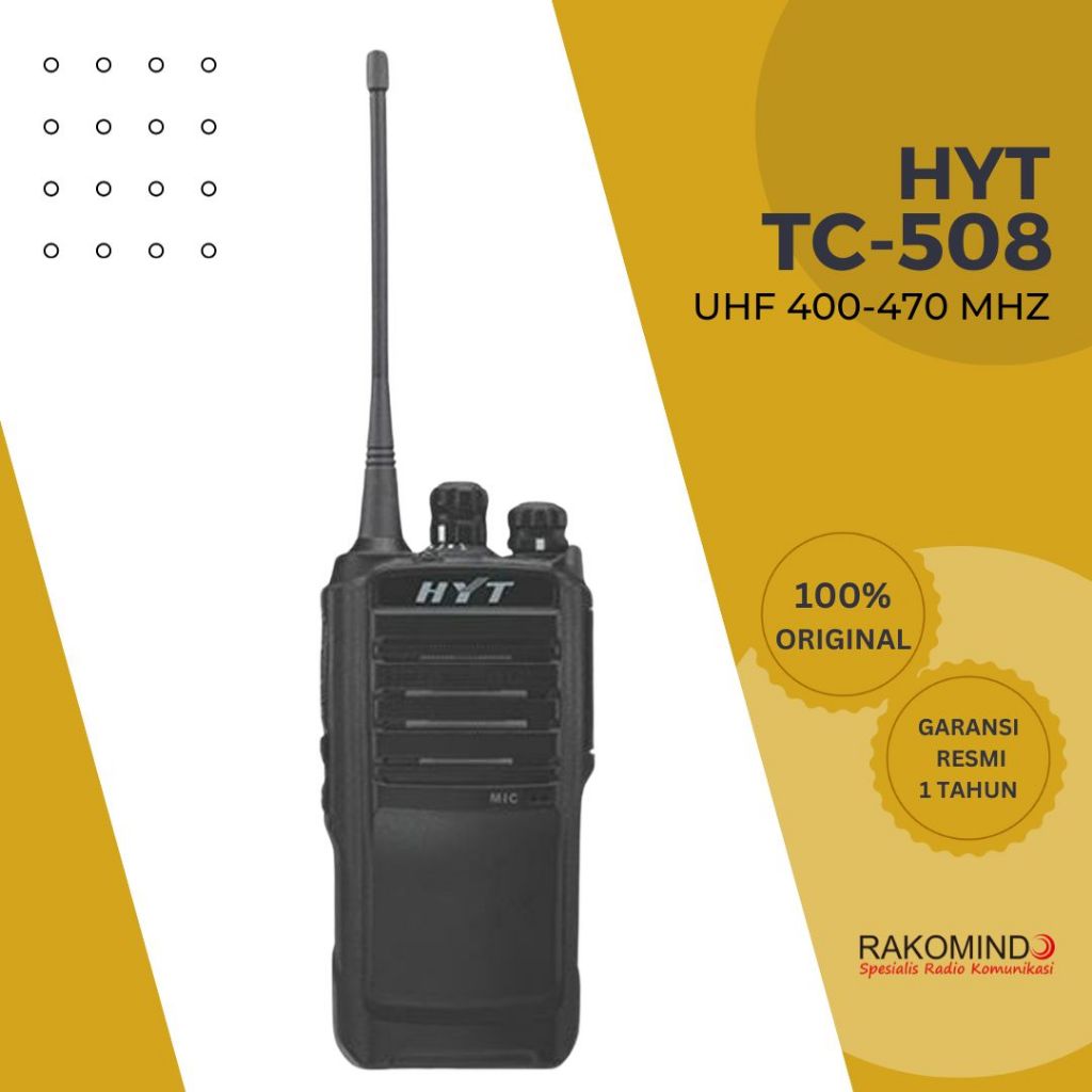 HT HYT TC-508 UHF 400-470 MHz Original HT UHF400 Baru Garansi Resmi