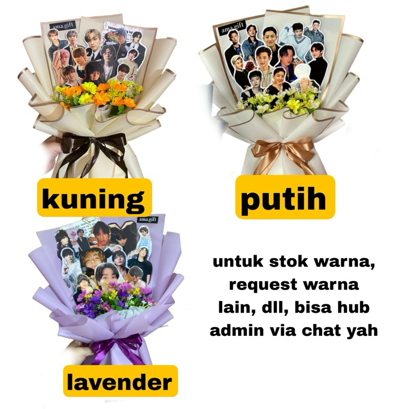 Sport Sistem Buket Kpop Model Cutting Bouquet Photocard Buket Foto Idol Bisa Custom