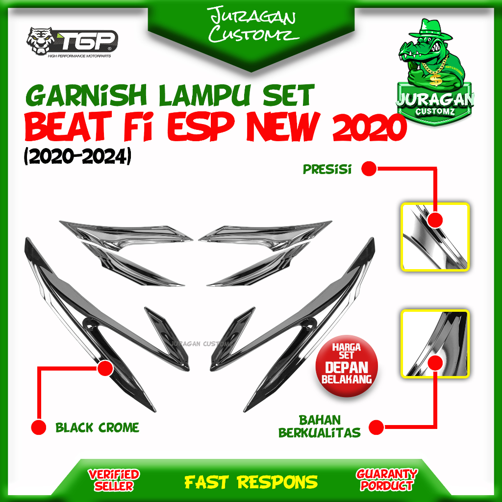 Garnish Lampu Beat FI ESP New 2020 2021 2022 2023 2024 Deluxe Street Aksesoris Variasi TGP