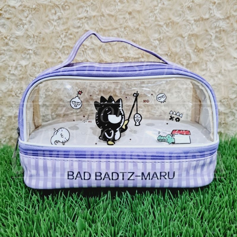 Pouch Tenteng Mika 2 Tingkat Bad Badtz Maru Ungu Tas Tenteng Mika Transparan Badtz Maru