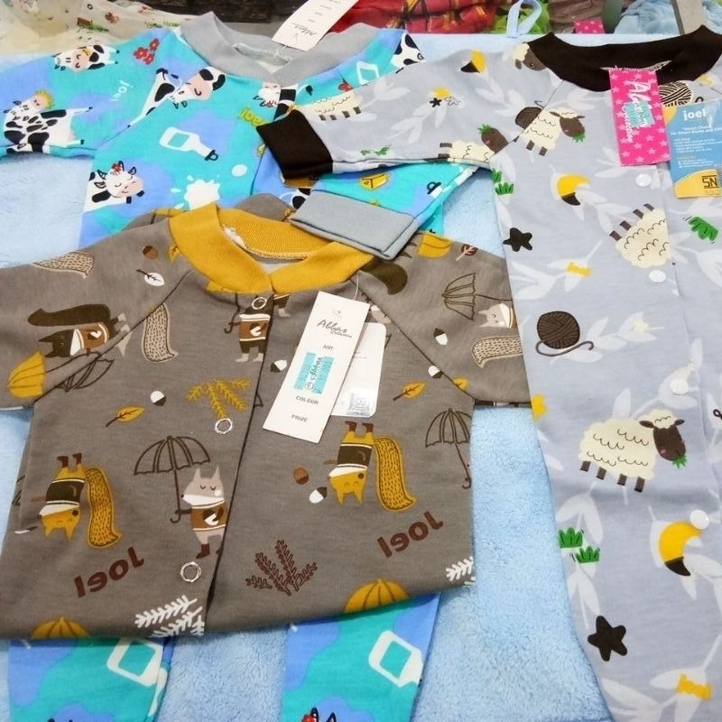 Jumper baby joel panjang celana buntung 0 sampek 3 bulan