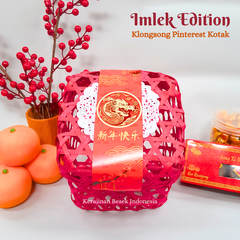 

IMLEK EDITION 2024 Klongsong pinteres warna Hampers imlek Chinese New Year Paper bag Keranjang Kue kering