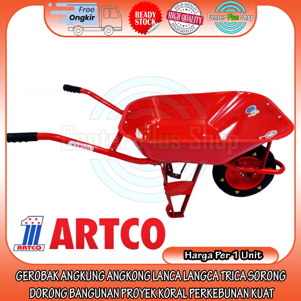 Artco Gerobak Ekonomis Original Angkong Kereta Sorong Pasir Semen Cor Troli Trolly Alternatif 2 Vari