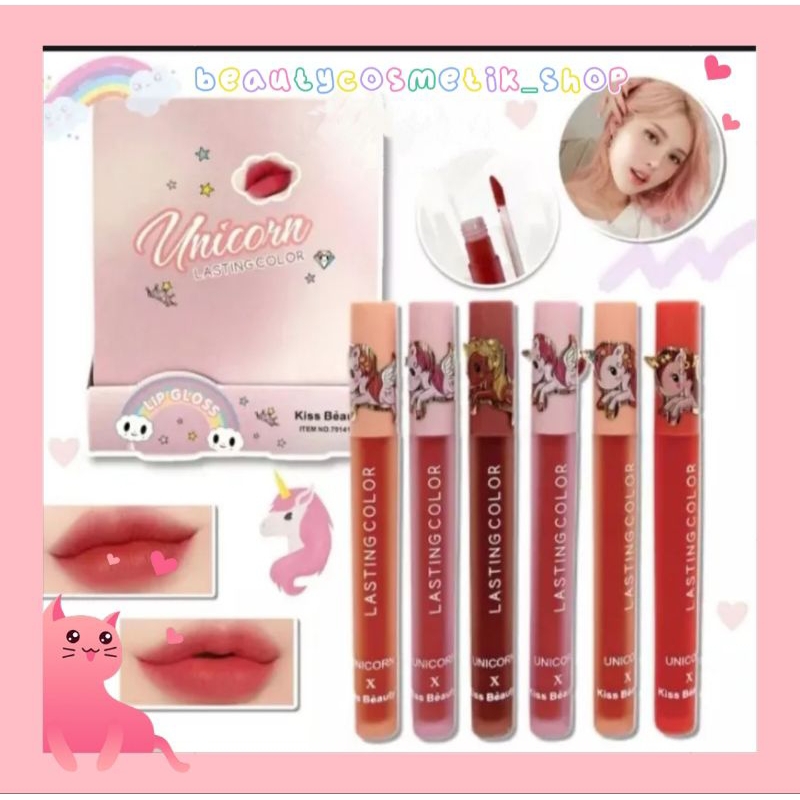 TERMURAH ECER!!!LIP GLOSS MATTE FRUIT SERIES KISS BEAUTY 70043/UNICORN 70141
