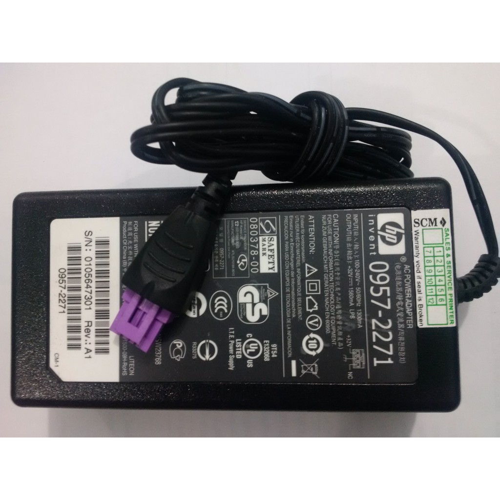 Adaptor HP Officejet 6000 6500 7000 7500 Wide Format Printer 0957-2271 32V 1650mA New Original