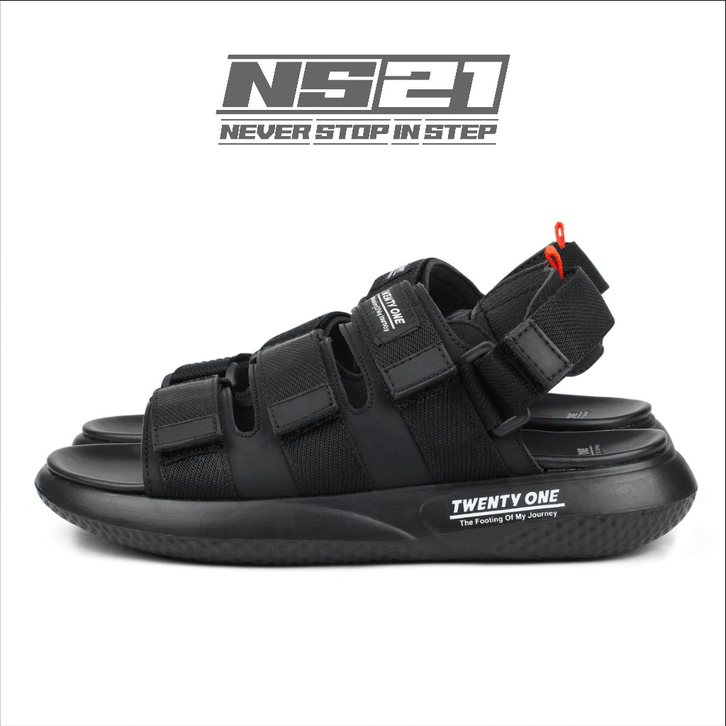 Ns Twenty One - Sandal Pria Wanita UNISEX Terbaru Full hitam
