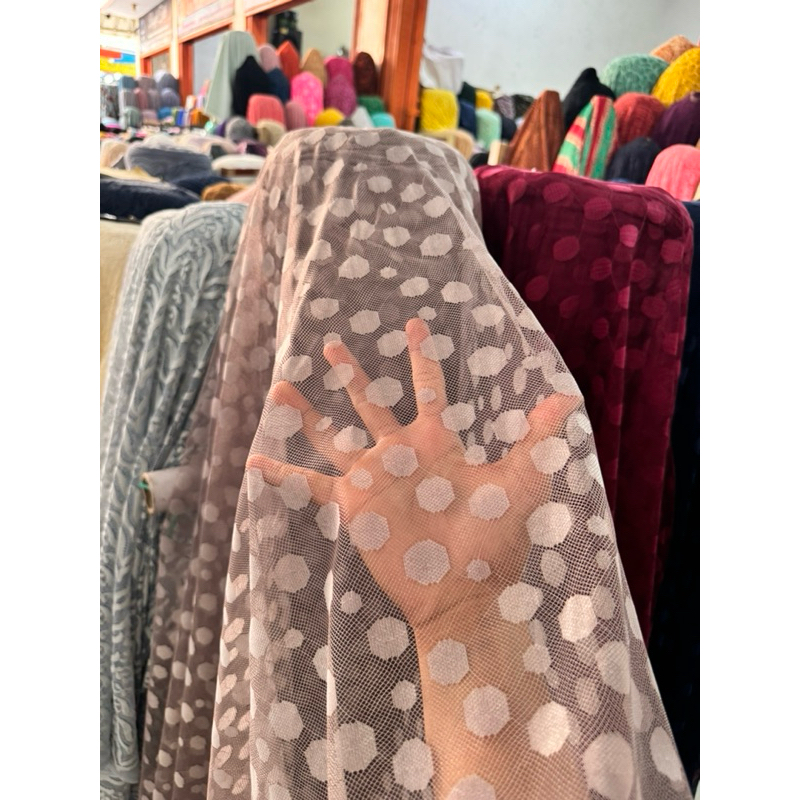 bahan tile polkadot premium import