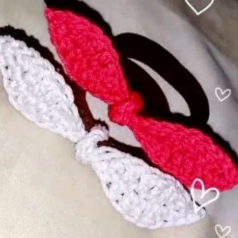 bow hair tie (ikat rambut rajut)