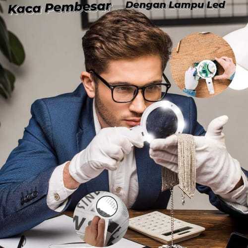 Lensa Kaca Pembesar Lampu LED Kaca Pembesar Led Usb 2 in 1 Lup Magnifier Glass 5x 11x