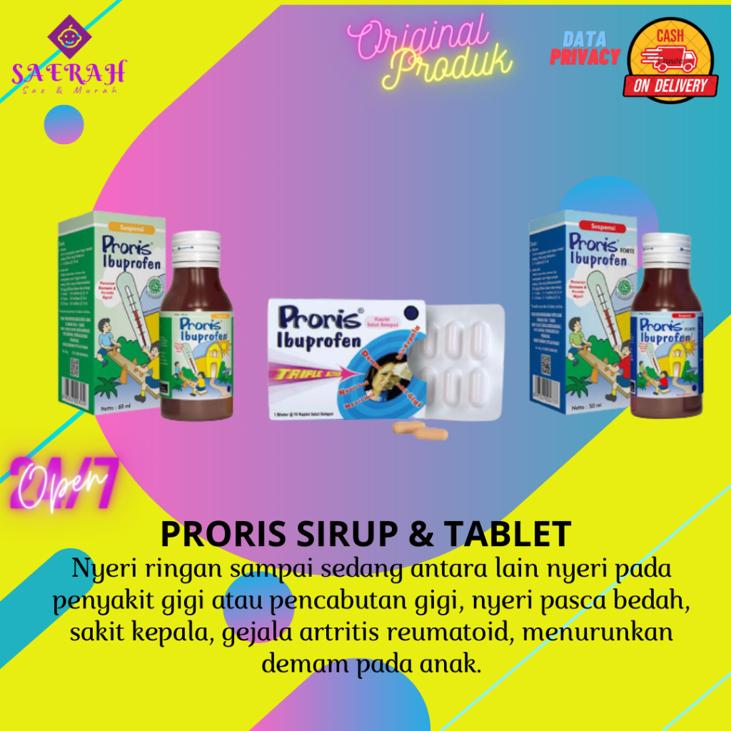 ❤Alesha❤ Proris Sirup 60 ml | Proris Forte Sirup | Prosis Tablet | Penurun Panas | Sakit Gigi