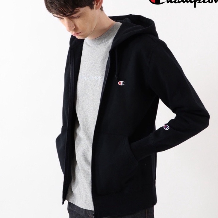 Terlaris Hoodie Zipper Champion Basic Logo Original Japan Market C3Q16