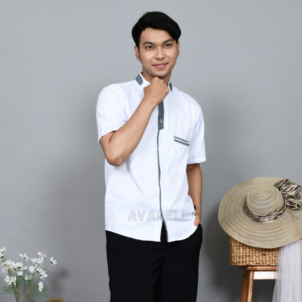"SAMASE PEDE by AVARELL" Kemko Dewasa Lengan Pendek Baju Koko Kokoh Takwa Taqwa Pria Laki Laki Bapak
