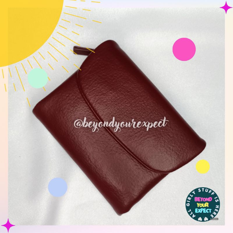 Dompet Lipat Magnet Tanam Kulit Sintetis Medium (Boershi - New Model)