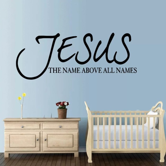 Stiker Dinding Quotes Tuhan Yesus Nama Diatas Segala Nama Wall Cutting