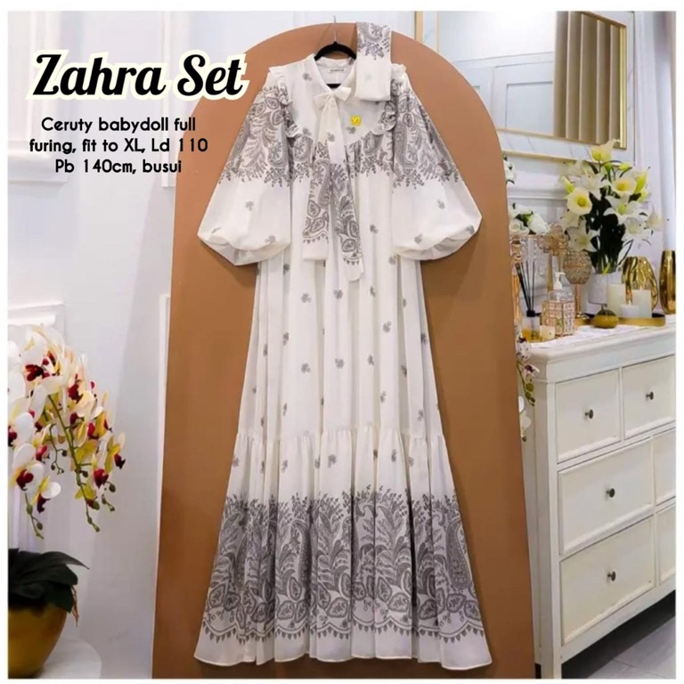 Tren idr5Qf ZAHRA SET 2 ZAHARA SET 3ARUMI SET SIZE XLXXL CERUTY MOTIF ETNIK SET JILBAB SEGI EMPAT MO