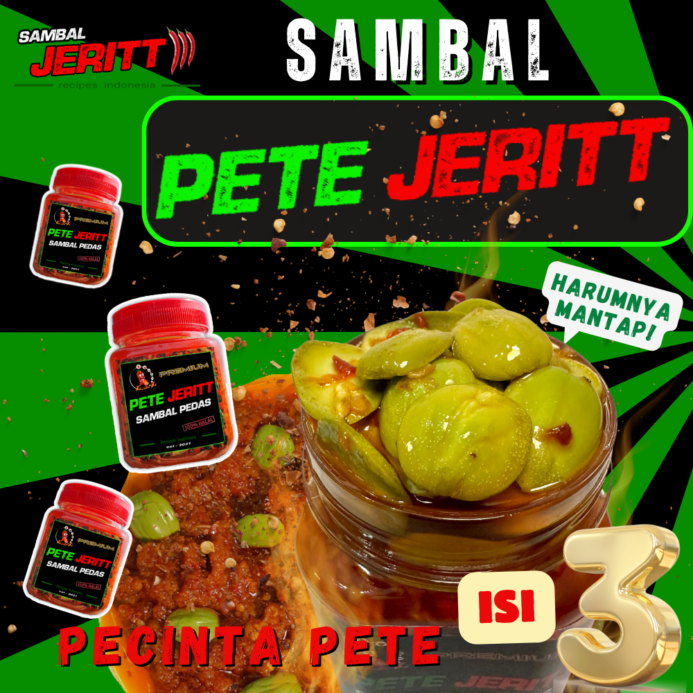 

Sambaljeritt - Sambal Pete Jeritt Pedas isi 3 botol