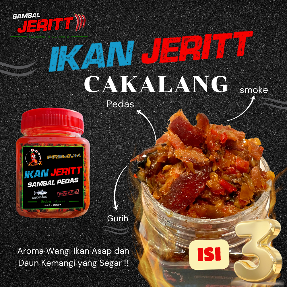 

Sambaljeritt - Sambal Ikan Cakalang Jeritt Pedas isi 3 botol