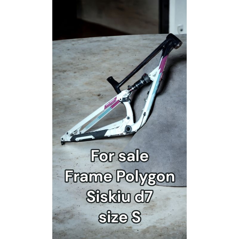 frame Polygon Siskiu d7 kondisi bekas size S lecet pemakaian rearshock rockshox deluxe