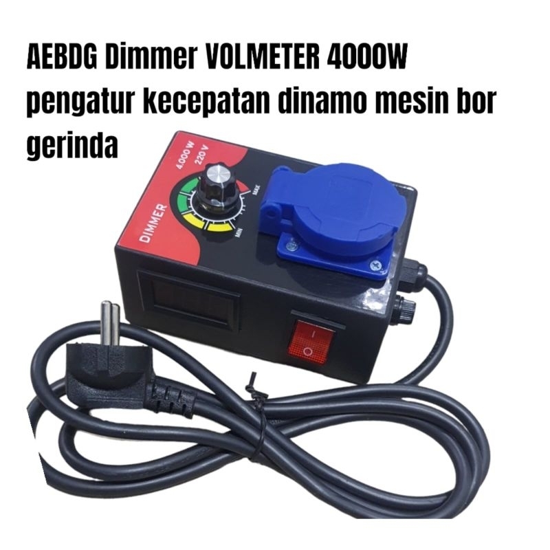 AEBRAND DIMMER VOLTMETER AC 4000 WATT - Complete Dimmer AC 4000W Lampu Motor Gerinda Bor Kipas 220v 