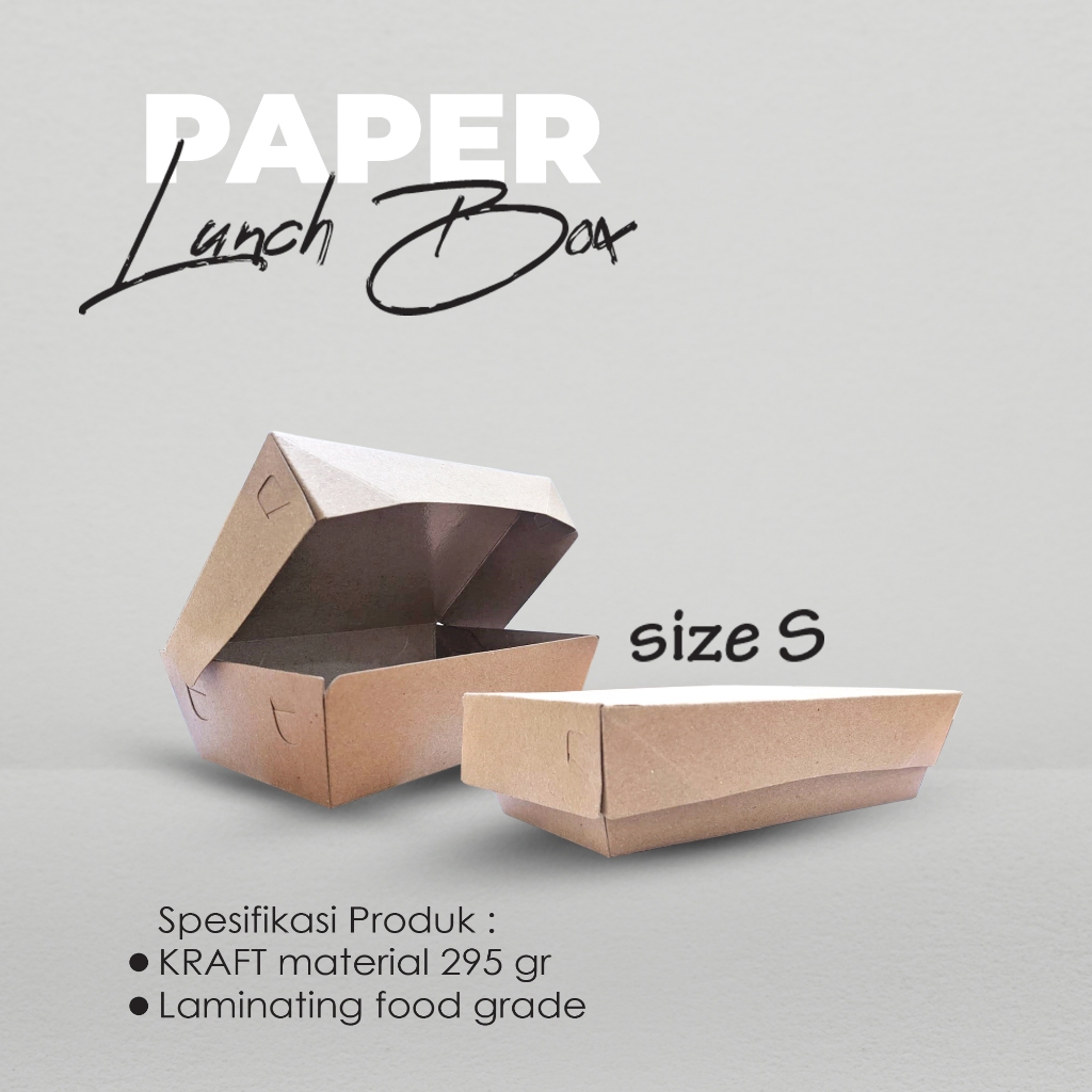 

Promo!!! Paper Lunch Box Kraft Coklat Laminasi Size S / 14 x 9 x 5 cm ( Minimal Order 10 biji )