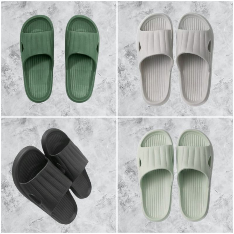 sandal miniso/ sandal pria dan wanita kekinian unisex/ sandal wanita slip on karet
