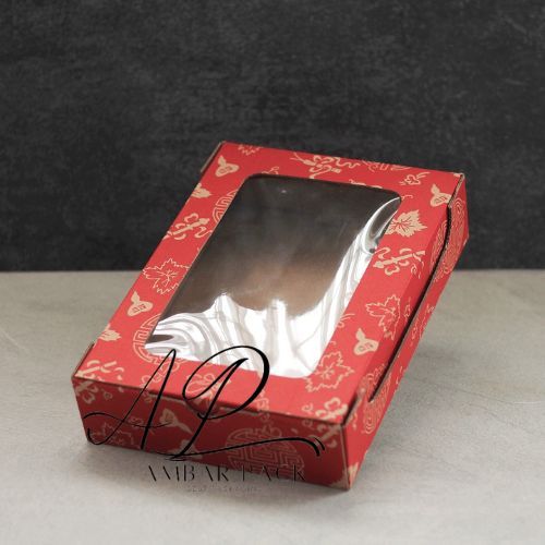 

(10 pcs) kardus die cut tutup jendela mika dus kotak pudding box lapis legit hantaran imlek sincia chinese new year ukuran 25.5x18x5.5cm