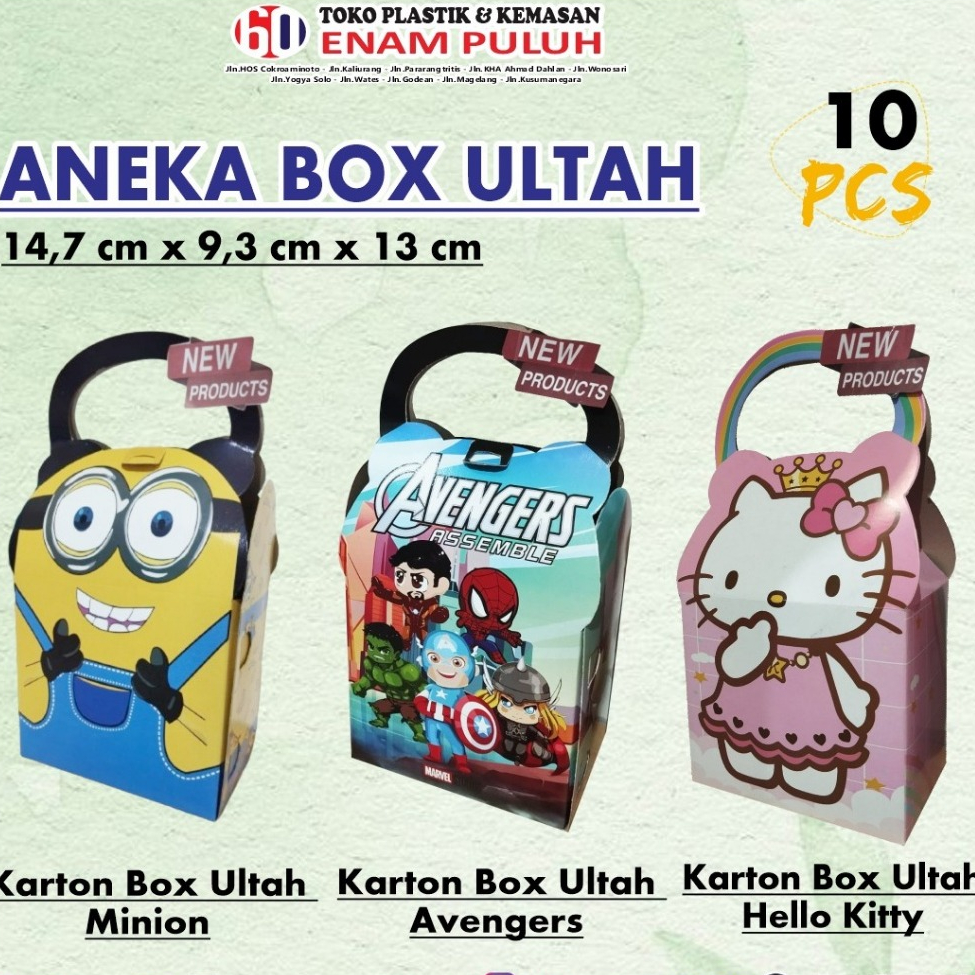 

Box Ulang Tahun Anak, Box Dus Jinjing motif kartun lucu Ulang Tahun BOY GIRL Isi 10 / Kotak Ulang Tahun / Dus Souvenir Tenteng