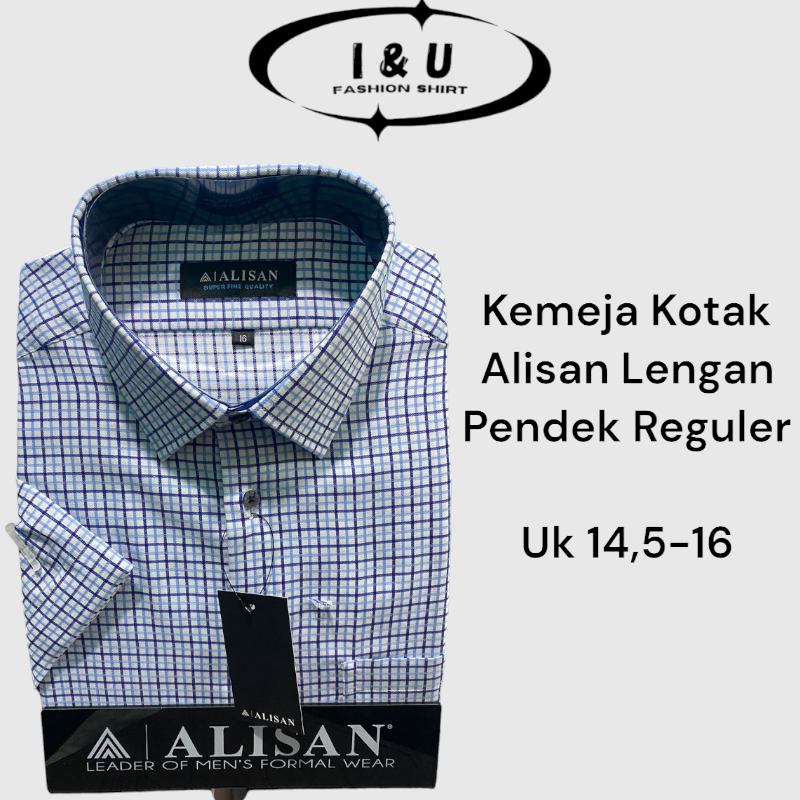 Kemeja Pria Motif Kotak ALISAN REGULER Lengan Pendek Original
