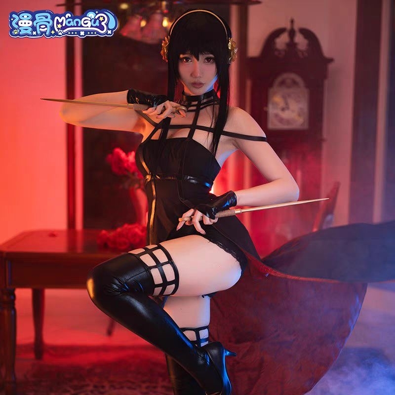 Fullset Costume Wig Yor Forger Assassin Spy x Family Cosplay