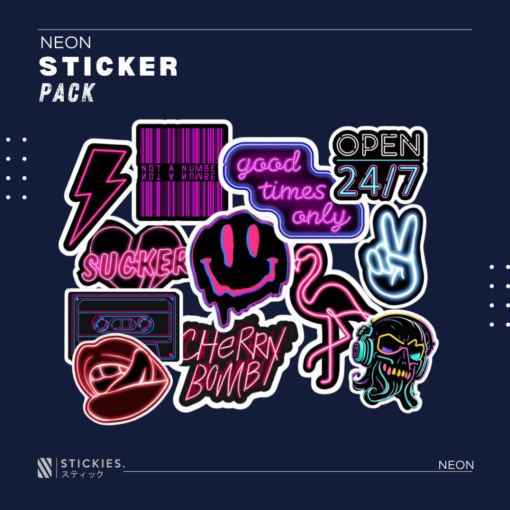 

Stiker/Sticker Pack "Neon" | high quality | vinyl | murah