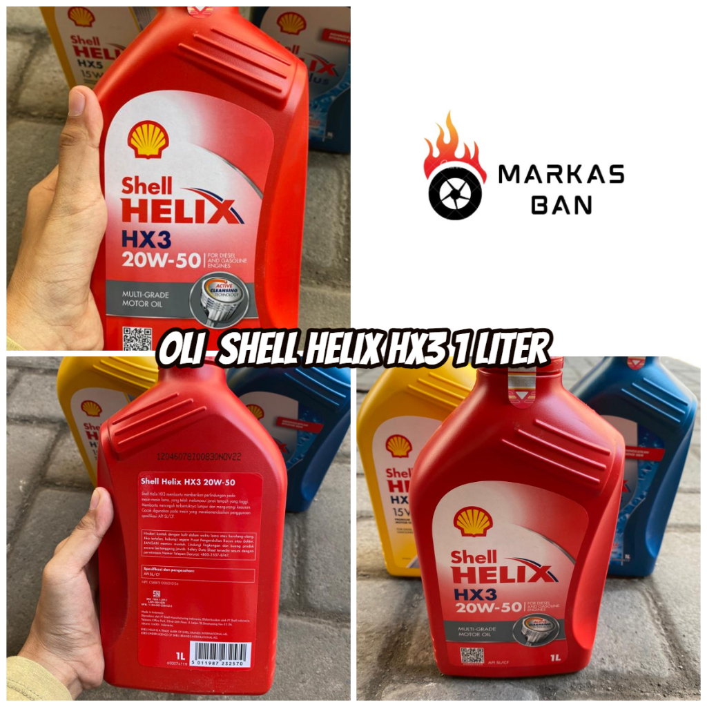 OLI SHELL HX3 1LT//OLI SHELL HELIX HX3 MERAH 20W-50 4T 1L
