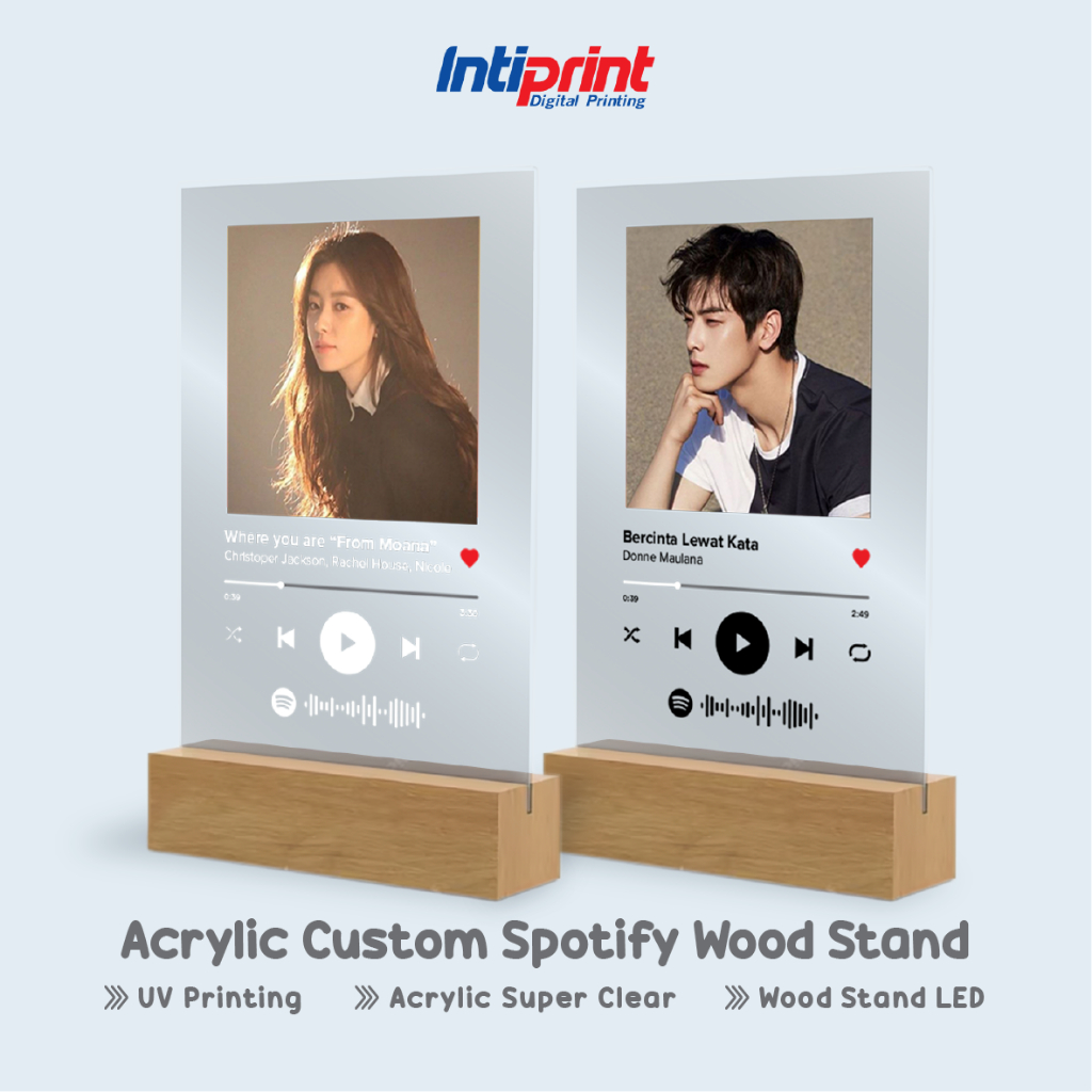 Custom Acrylic Spotify Art + Stand Kayu / Akrilik Spotify / Spotify Custom