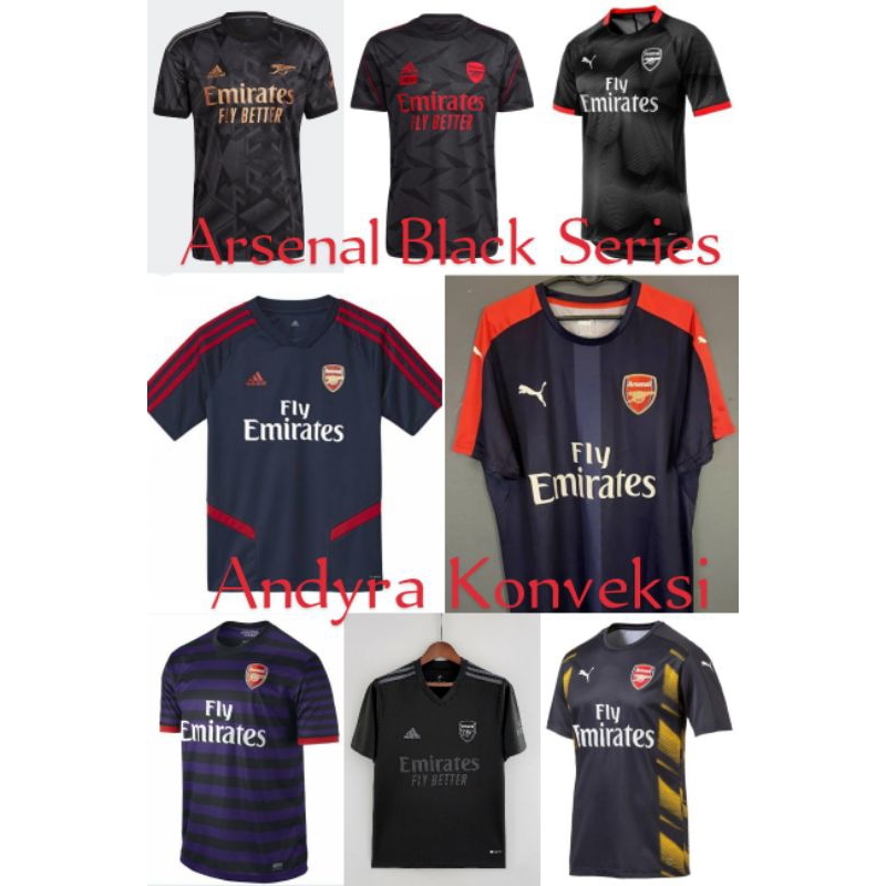 Retro Jersey Arsenal Black Series - FULL PRINTING - Free Custom Name set
