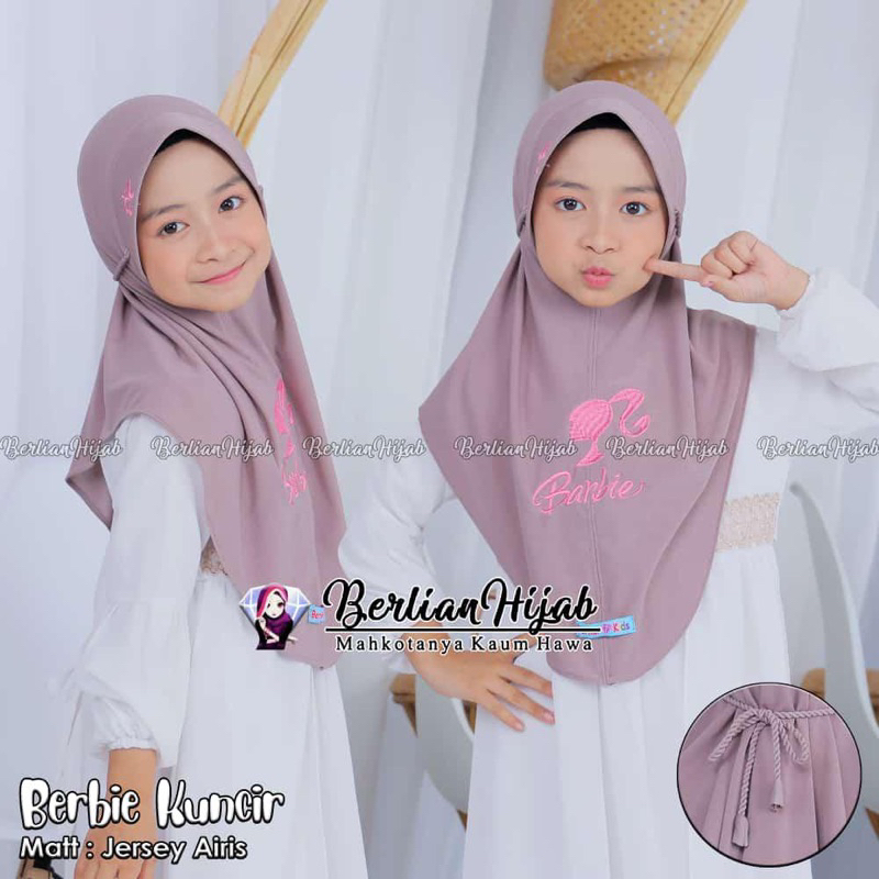 BERLIAN KIDS BARBIE || HIJAB BERGO ANAK MOTIF BARBIE UNTUK 5-12th