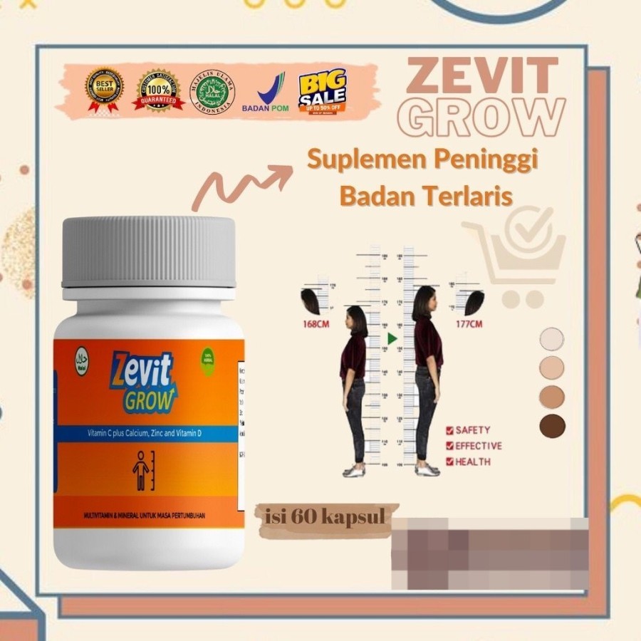ZEVIT GROW/SUPLEMEN PENINGGI BADAN TERLARIS/ PENINGGI BADAN ANAK