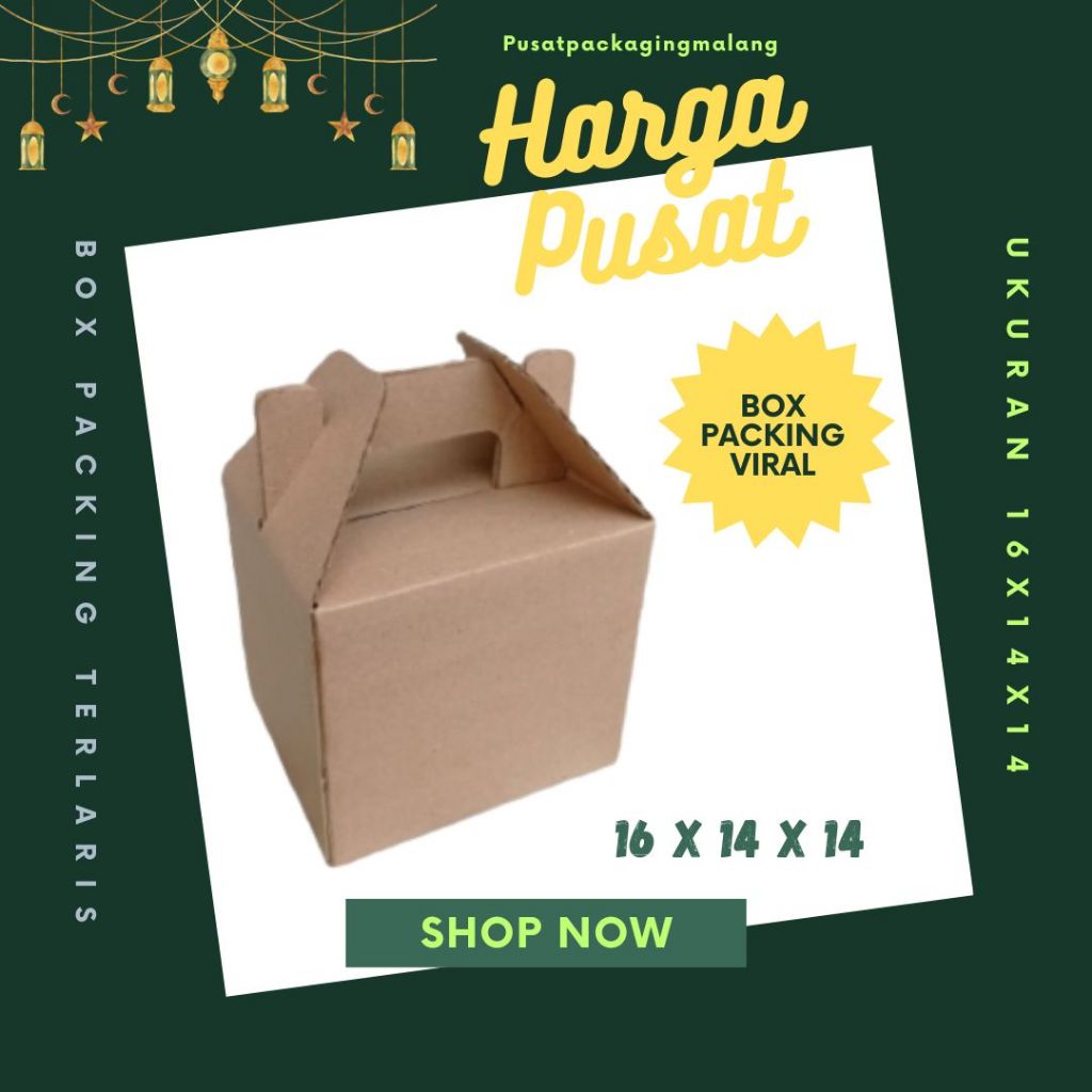 

Kardus Jinjing 16x14x14 Gable Box Parcel Parcking Buah Hampers Kemasan Idul fitri