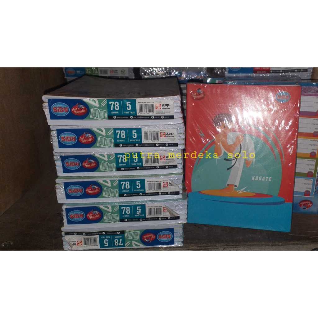 

Buku Tulis SIDU isi 78 Lembar - 5 Buku / Buku Tulis Sinar Dunia isi 78 Lembar 1 PAK = 5 Buku