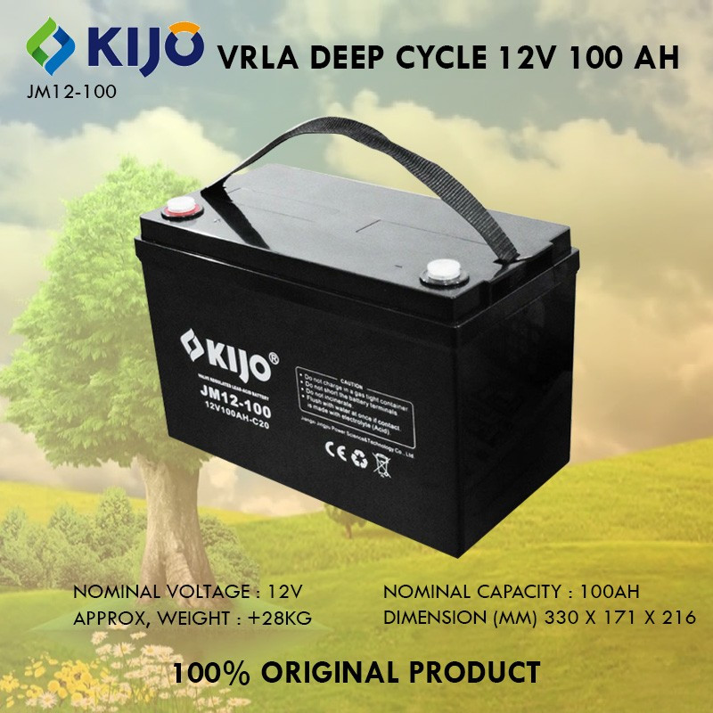 KIJO AKI KERING VRLA DEEP CYCLE 12V 100AH BATTERY BATERAI 12 V 100 AH