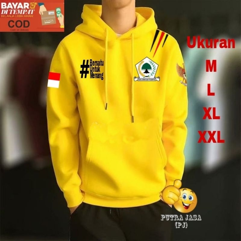 JAket Sweater Partai Golkar Terbaru Sablon Depan Belakang