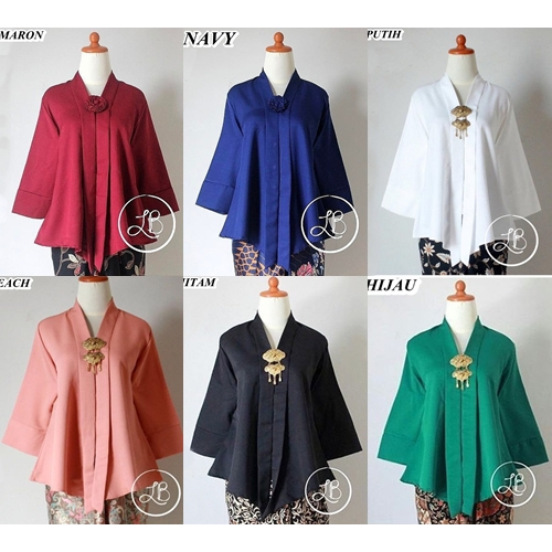 atasan Kebaya Modern Kutubaru Floy Kartini Busui Aneka Warna PUTIH / kebaya wisuda / kebaya modren /