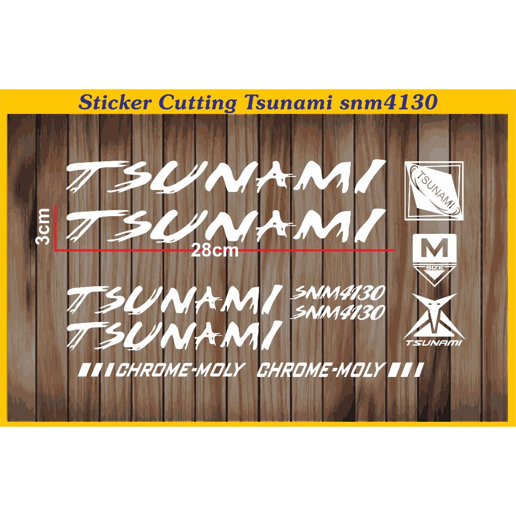 sticker cutting fixie tsunami sticker sepeda tsunami SNM4130