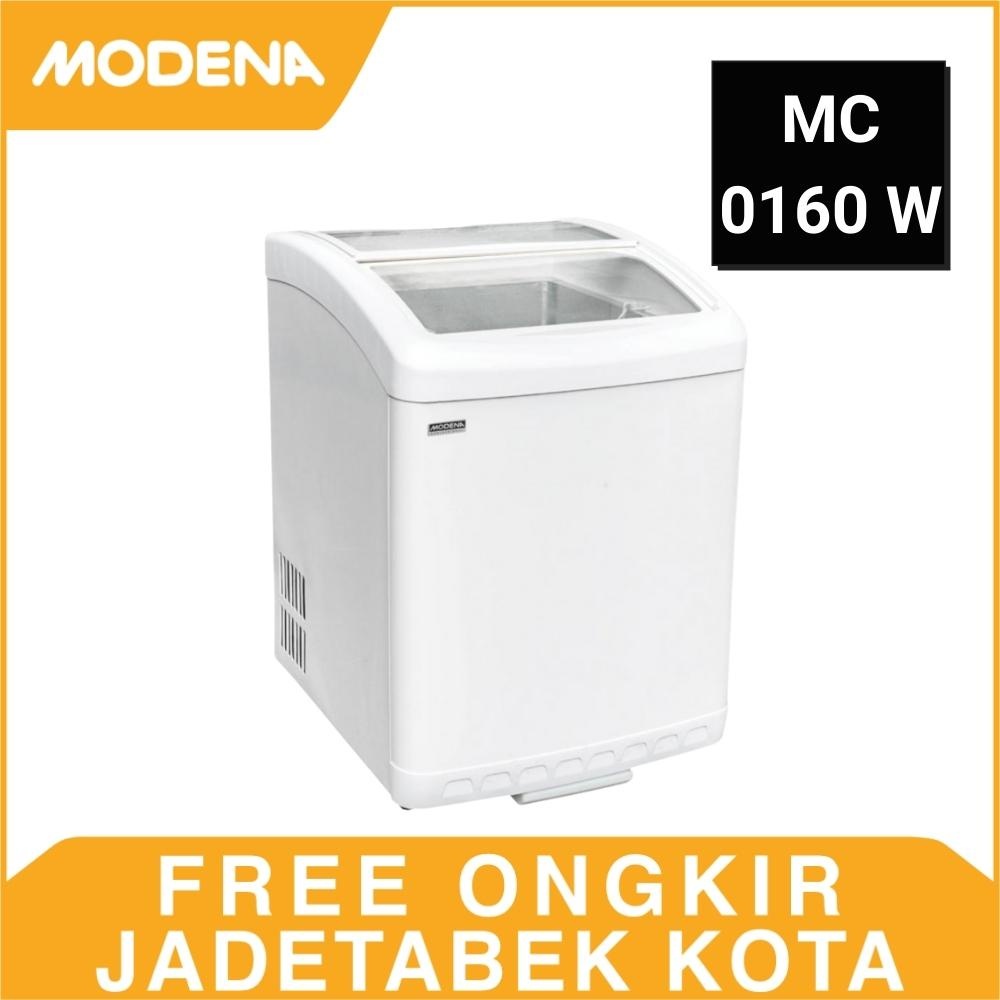 CHEST FREEZER BOX MODENA MC 0160 W FREEZER SLIDING GLASS CONSERVA 160L JABODETABEK