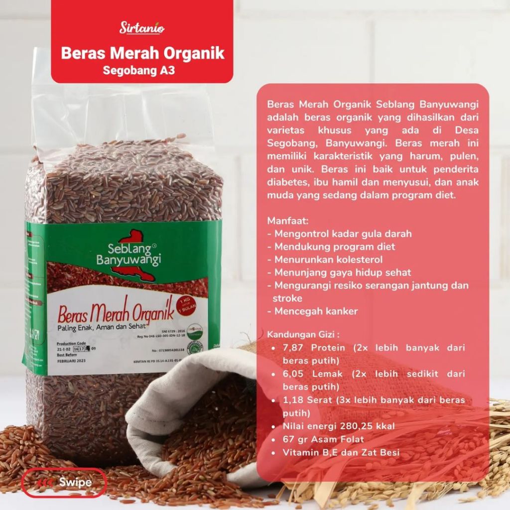 

Korzaln Beras Merah Organik Seblang Banyuwangi (Harga 2 Pcs)