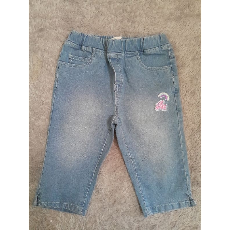 Celana pendek jeans anak perempuan beranded Aero girls jeans pendek size 9-10 thn