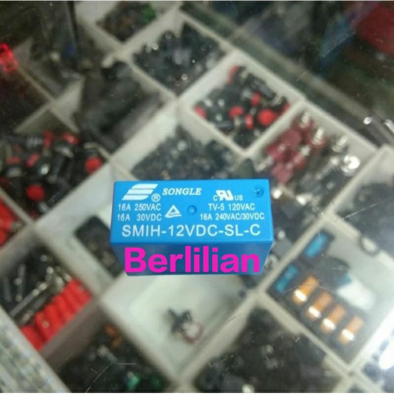 Relay DC 12V 16A 8pin Merek SONGLE Relay 12V 8kaki